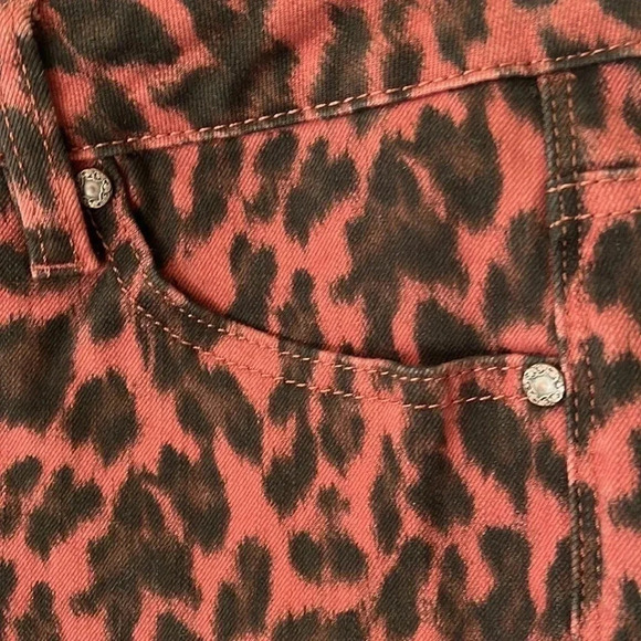 Leopard Print Long Pants Straight Leg Womens 10 Stretch Mob Wife Unique - Picture 6 of 17